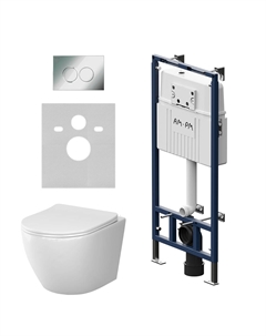 Комплект Like IS100151.801900 Aquaspin с сиденьем микролифт, кнопка смыва хром глянец Am.pm.