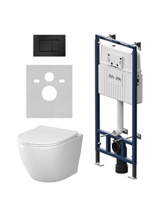 Комплект Like IS100238.801900 Aquaspin с сиденьем микролифт, кнопка смыва черная матовая Am.pm.