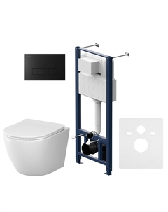 Комплект Like IS47038.801900 Aquaspin с сиденьем микролифт, кнопка смыва черная матовая Am.pm.