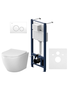 Комплект Like IS49001.801900 Aquaspin с сиденьем микролифт, кнопка смыва белый глянец Am.pm.