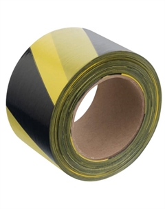 Сигнальная лента 89034, 75 мм х 200 м, черно-желтая Сибртех