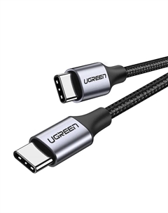 Кабель USB Type-C(M)-USB Type-C(M), экранированный, быстрая зарядка, 3А, 50 см, черный/серый, UGREEN US261 (50149) Ugreen