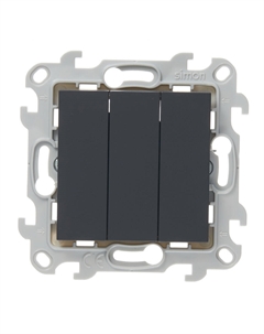 Выключатель 24 Harmonie трехклавишный встраиваемый графит (2450391-038) Simon