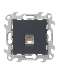 Розетка телефонная 24 Harmonie встраиваемая графит RJ11 (2410480-038) Simon
