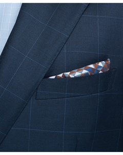 Платок нагрудный из 100% шёлка KS-0207 NAVY Henderson