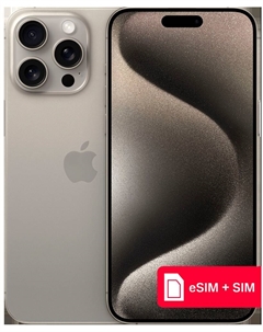 Смартфон Apple iPhone 15 Pro Max 256Gb eSIM + SIM Натуральный титан