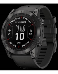 Часы Fenix 7X Pro Sapphire Solar Edition Угольно-серые с черным ремешком Garmin