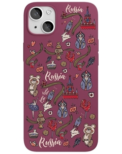 Клип-кейс iPhone 13 Art Collection Россия Marsala Vlp