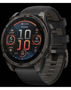Часы Fenix 8 AMOLED Sapphire DLC 51мм Черные с силиконовым ремешком Garmin
