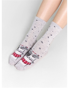 Носки детские серые с узором в виде котиков Mark formelle