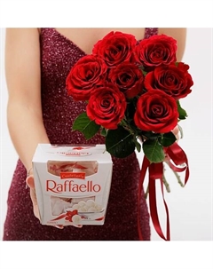 7 роз и раффаэлло Букетная лавка