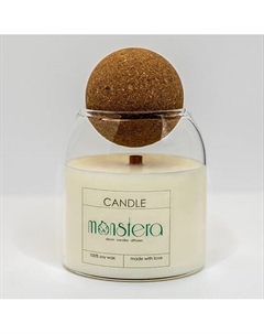 Ароматическая свеча из соевого воска, аромат Морозный можжевельник Monstera decor candles diffusers