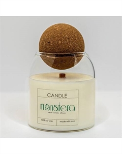 Ароматическая свеча из соевого воска, аромат Дубовый мох и Янтарь Monstera decor candles diffusers