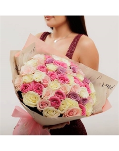 51 роза микс Букетная лавка