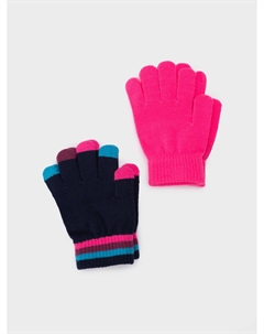 Перчатки трикотажные для девочек, 2 пары в комплекте Playtoday kids
