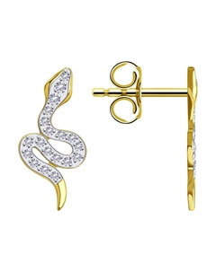 Серьги из желтого золота с фианитами Sokolov