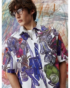 Рубашка оверсайз с принтом Sela