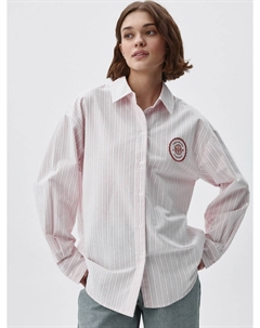 Хлопковая рубашка в полоску с патчем Sela