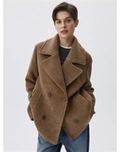 Двубортное полупальто из смесовой шерсти Sela