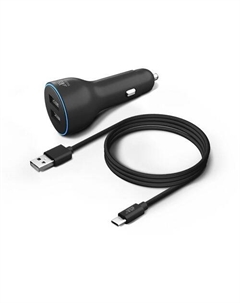 Автомобильное зарядное устройство BORASCO 2xUSB-A, USB-C, 2.4A, черный Borasco