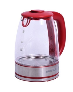 Чайник электрический EK1744GD/RD, 2200Вт, красный Oursson