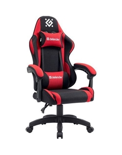 Кресло игровое Expert, на колесиках, ткань, черный/красный Defender