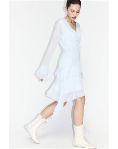 Платье мини шифоновое с асимметричным воланом Befree