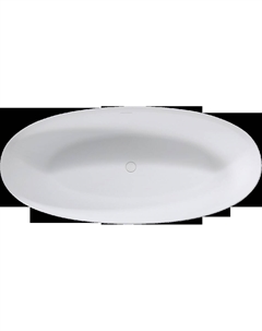 Ванна из искусственного камня VBT-4S01MW 170x75 см, отдельностоящая, матовая белая, овальная, со сливом-переливом, с донным клапаном Vincea