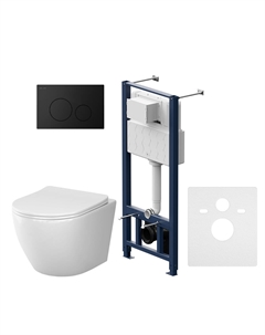 Комплект Like IS49038.801900 Aquaspin с сиденьем микролифт, кнопка смыва черная матовая Am.pm.