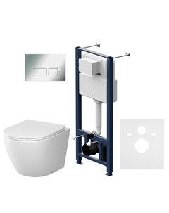 Комплект Like IS47051.801900 Aquaspin с сиденьем микролифт, кнопка смыва хром глянец Am.pm.