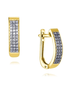 Серьги из желтого золота с бриллиантами Адамас