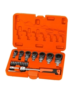 Набор шарнирных насадок накидных и бит с рукояткой MXTF-20-SET, 20 шт., 2 адаптера, кейс Maxpiler