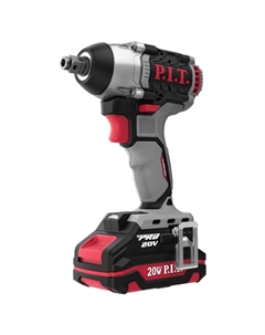 Гайковерт аккумуляторный PIW20H-300B/1, бесщеточный, ударный, 20В, 300Нм, квадрат 1/2" и шестигранный, 2АЧ, ЗУ, кейс P.i.t.
