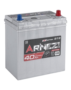 Автомобильный аккумулятор JIS 40 Ач обратная полярность B19L Arnezi