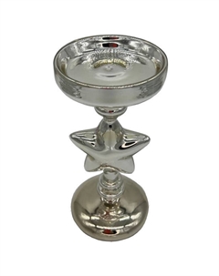 Подсвечник Звезда 10х21см стекло серебряный Maxijoy