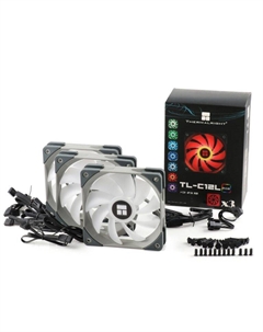 Комплект вентиляторов TL-C12LX3, 120 мм, 1500rpm, 25.6 дБ, 4-pin PWM + 4-pin 12V RGB, 3шт, RGB подсветка Thermalright