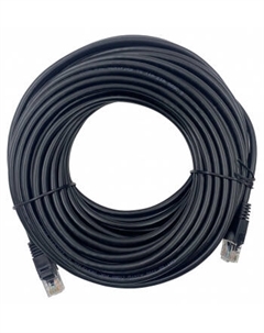 Патч-корд UTP кат.5e, 20 м, RJ45-RJ45, черный, CCA, (1645952) Buro