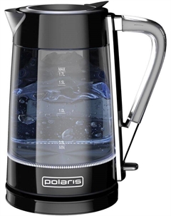 Чайник электрический POLARIS Water Way Pro PWK 1715CGL 1.7л. 2.2 кВт, стекло/нержавеющая сталь, черный Polaris