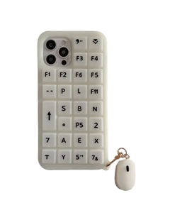 Чехол для телефона Povatine, White keyboard pinching with mouse pendant