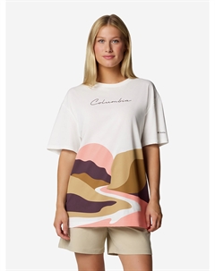 Футболка женская оверсайз Rolling Bend Graphic Oversized Tee, Белый Columbia