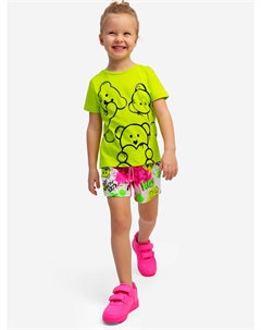 Комплект для девочки: футболка, шорты, Мультицвет Playtoday