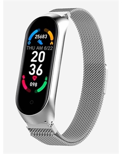 Смарт-часы BRSM66BSWB с фитнес-трекером, интерактивной музыкой, трекером сна, Серебряный Bandrate smart