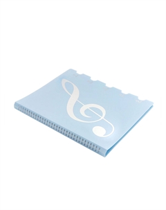 Нотная папка - 10 файлов 20 листов голубая Calligrata