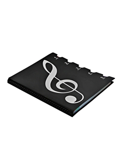 Нотная папка - 20 файлов 40 листов черная Calligrata