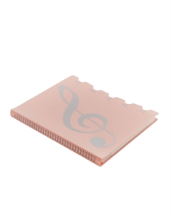 Нотная папка - 30 файлов 60 листов розовая Calligrata