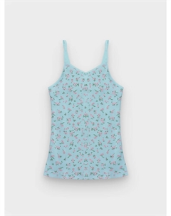 Майка для девочек голубая с цветочным принтом Mark formelle