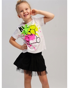 Комплект трикотажный фуфайка футболка юбка шорты Playtoday