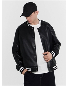 Бомбер мужской кожаный черный Mark formelle