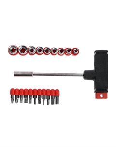 Отвертка с набором бит и головок лом, т-образный держатель, 21 предмет Lom