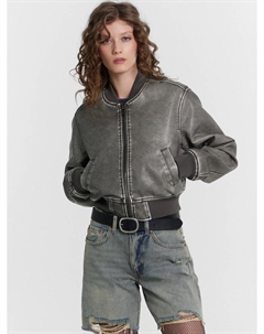 Куртка женская кожаная серая Mark formelle